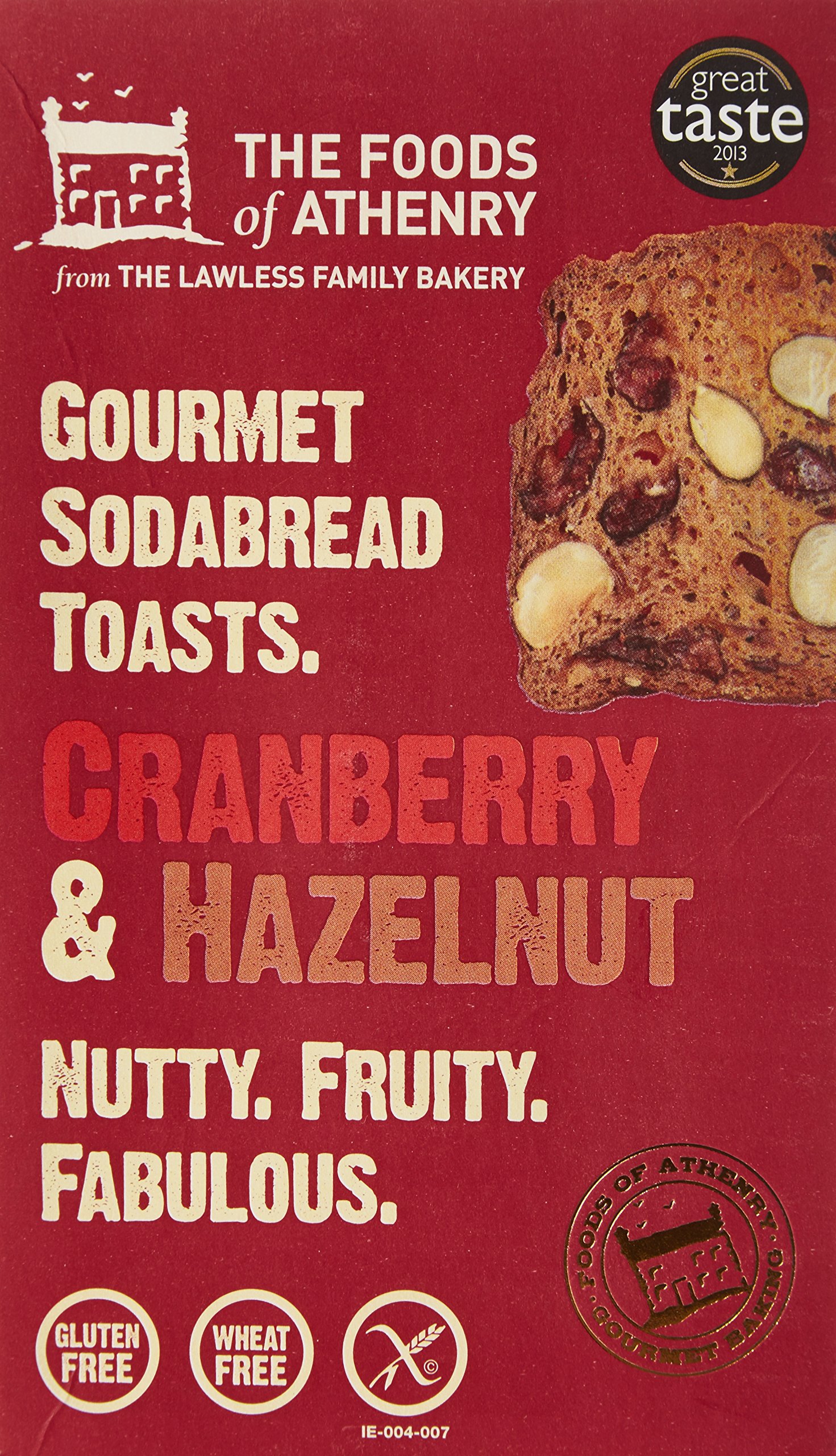 Foods Of Athenry Hazel Cranberry Gourmet Soda Bread Toast 110g (Pack of 12)