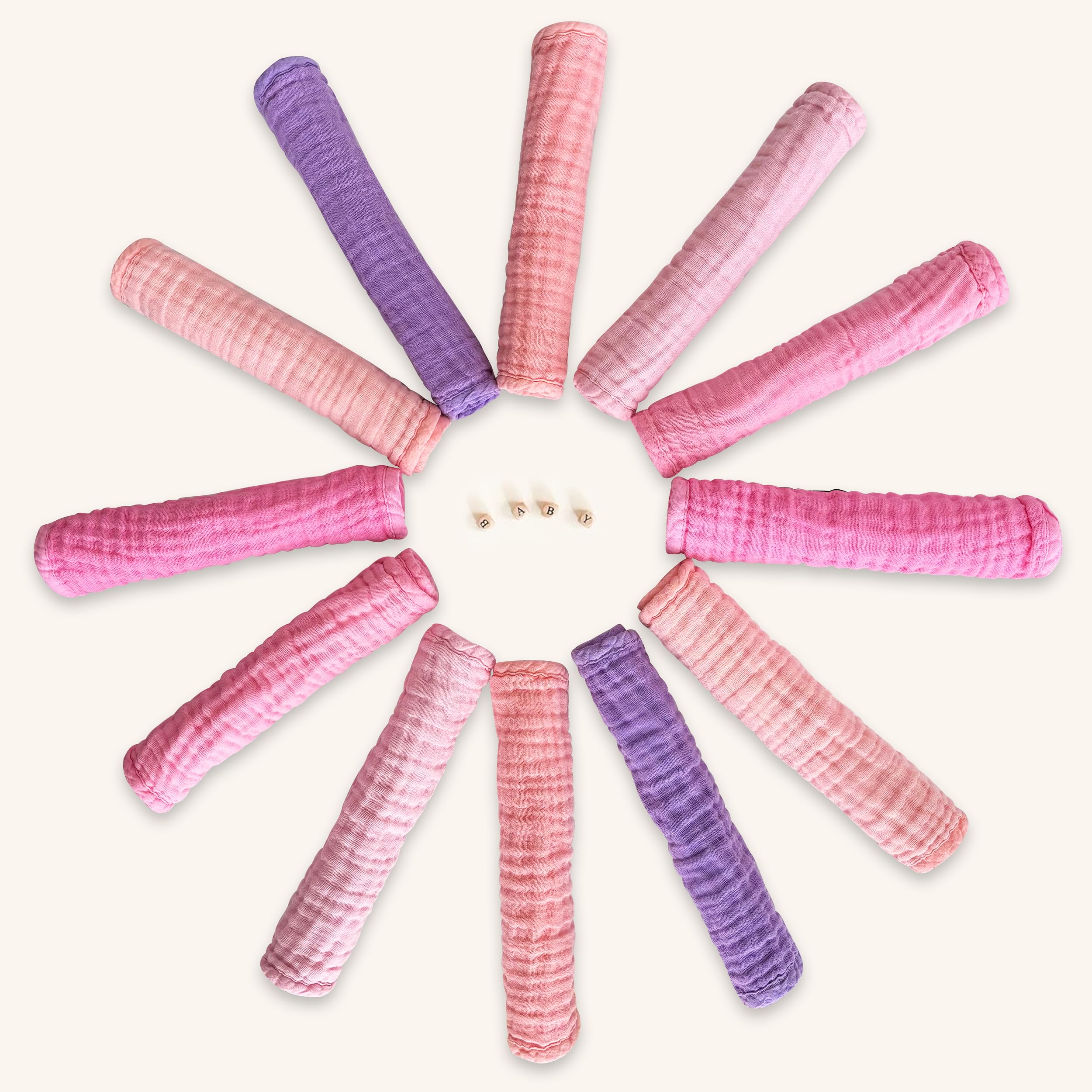 BAMBOO QUEEN 12 Pack Muslin Burp Cloths - Large 20