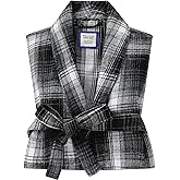 UTJZIB Mens Robe -Soft Microfiber Flannel Bathrobe for Unisex，Scottish Plaid Robe with Shawl Collar Lightweight for Men
