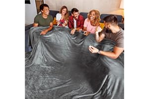 Bedsure GentleSoft Oversized King Big Blanket 120"x120" - Extra Large Soft Fleece Blankets for Bed, Sofa, Couch, Travel, Camping, Party, Giant Huge Throws, 10'x10', Dark Grey