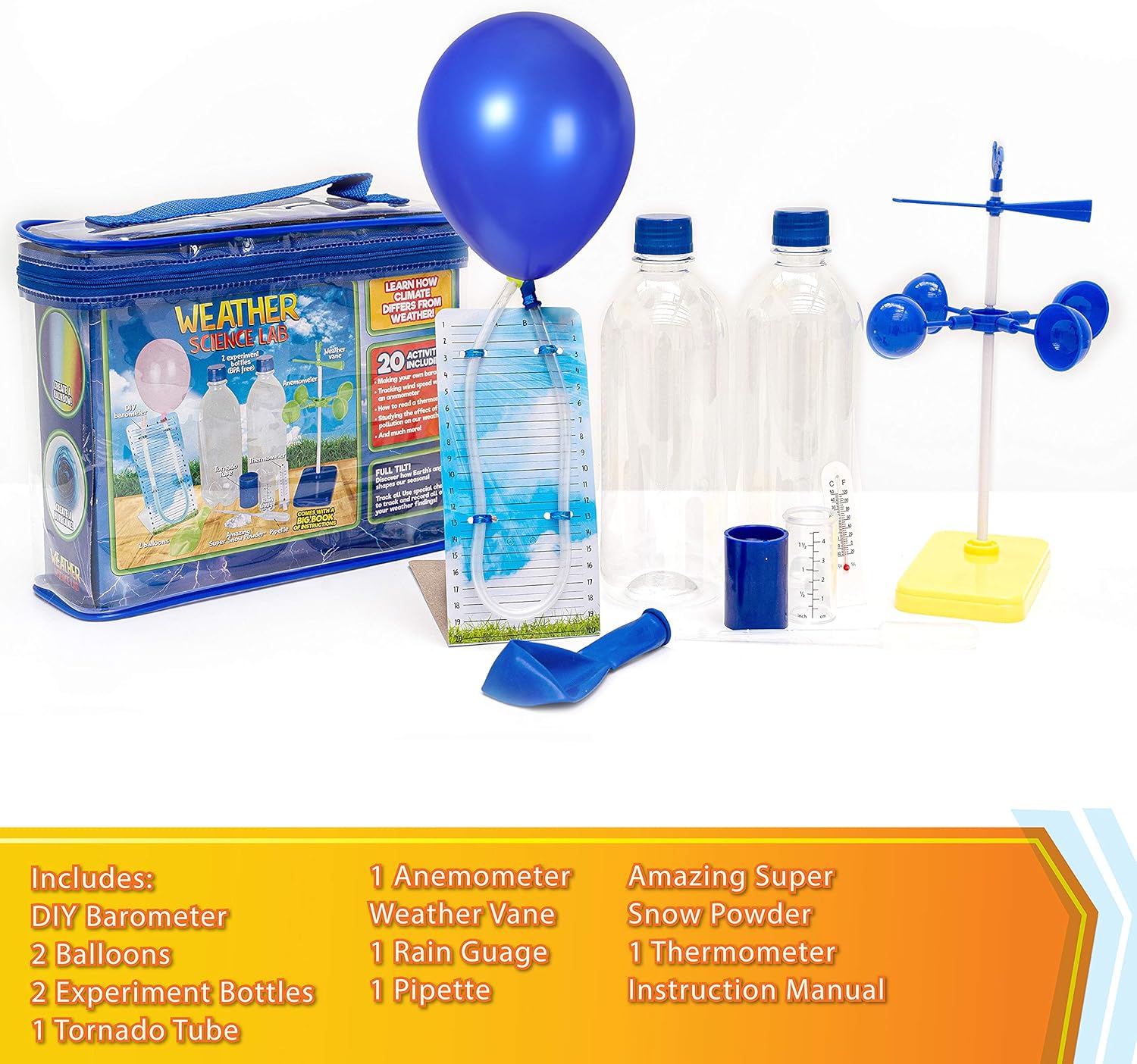 Be Amazing! Toys Weather Science Lab - Kids Weather Science Kit with 20 All Season Science Projects - Educational STEM Science Kits for Boys & Girls - Scientific Meteorology Toys for Children Age 8+: Toys & Games