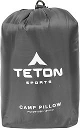 TETON Sports Camp Pillow 12 x 18 Washable Grey Travel Camping view 3
