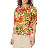 Velvet by Graham & Spencer Women's Carrie Printed Cotton Cambric Top
