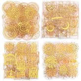 Dizdkizd Pre Cut Gold Holographic Stickers, 180 Pieces Large Size Glitter Transparent Resin Sticker Decals for Scrapbooking Crafts Laptop Gift Wraps Water Bottles Art