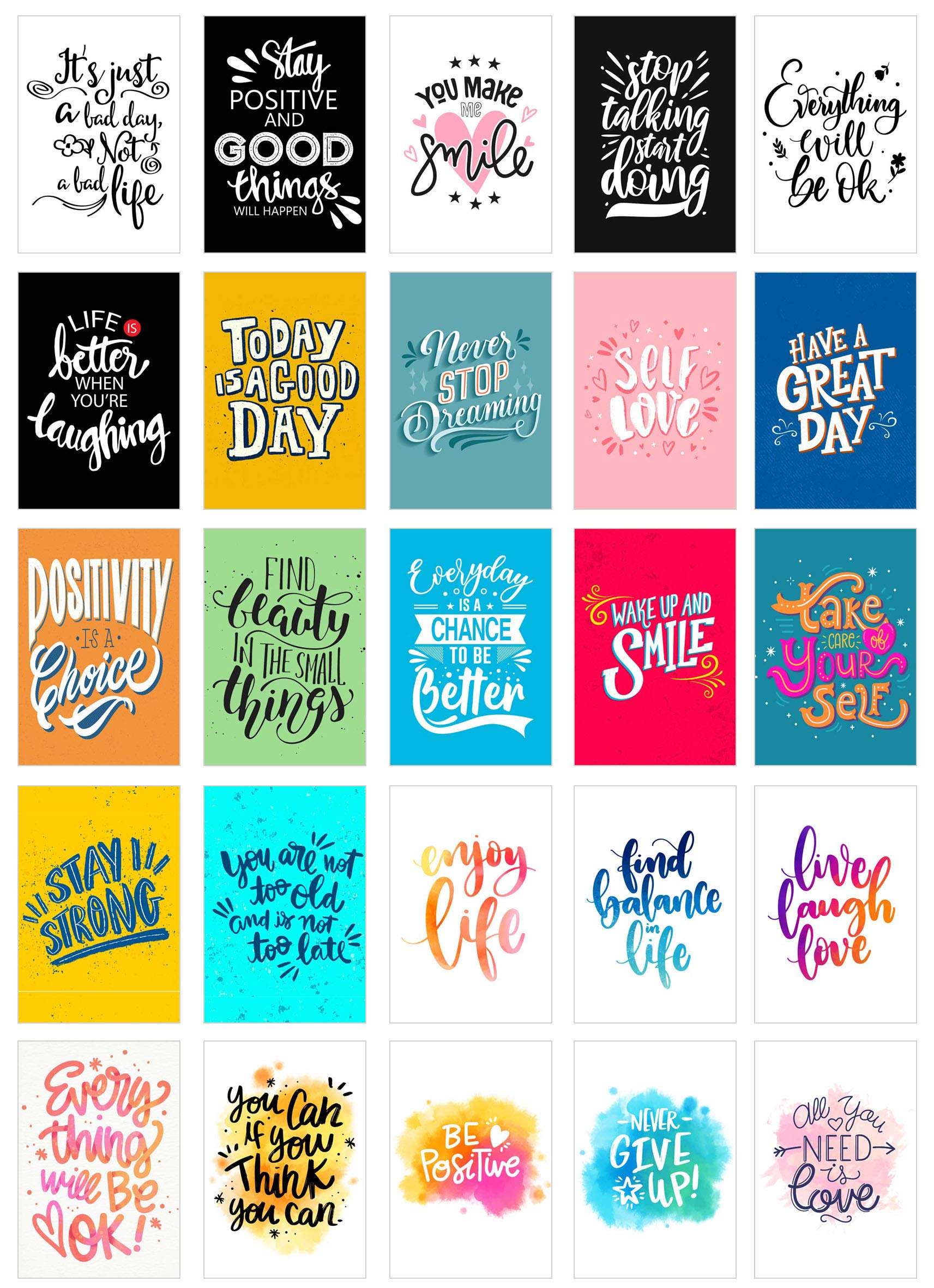 Edition Seidel Set of 25 Postcards Life & Moments with Sayings Cards with Saying Gift Decoration Idea, Love, Friend, Life, Motivation, Birthday Cards Picture, English