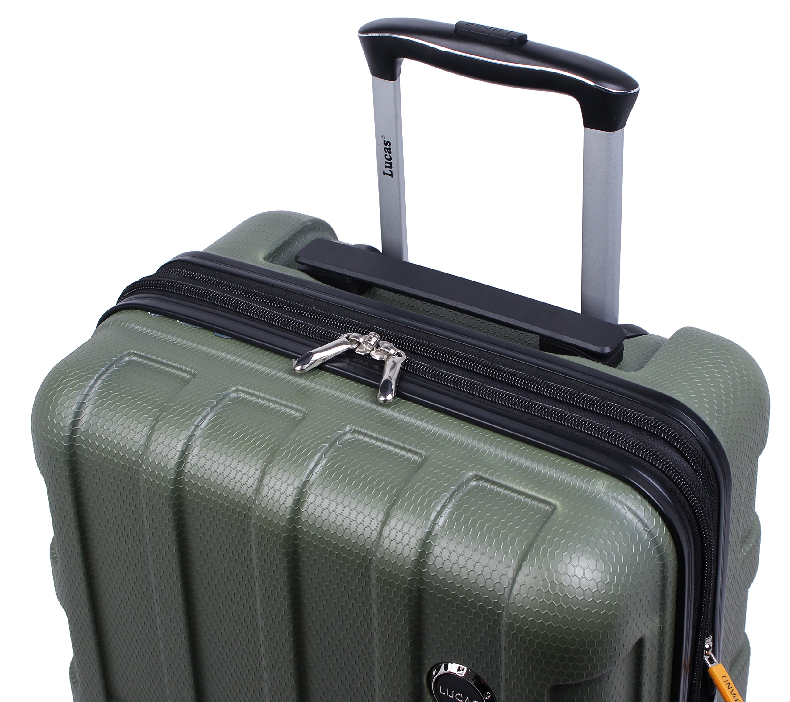 Lucas Luggage Hard Case 27" Expandable Suitcase With Spinner Wheels (27in, Stratus Olive) on