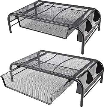 Amazon Com Metal Mesh Monitor Stand Computer Screen Riser With