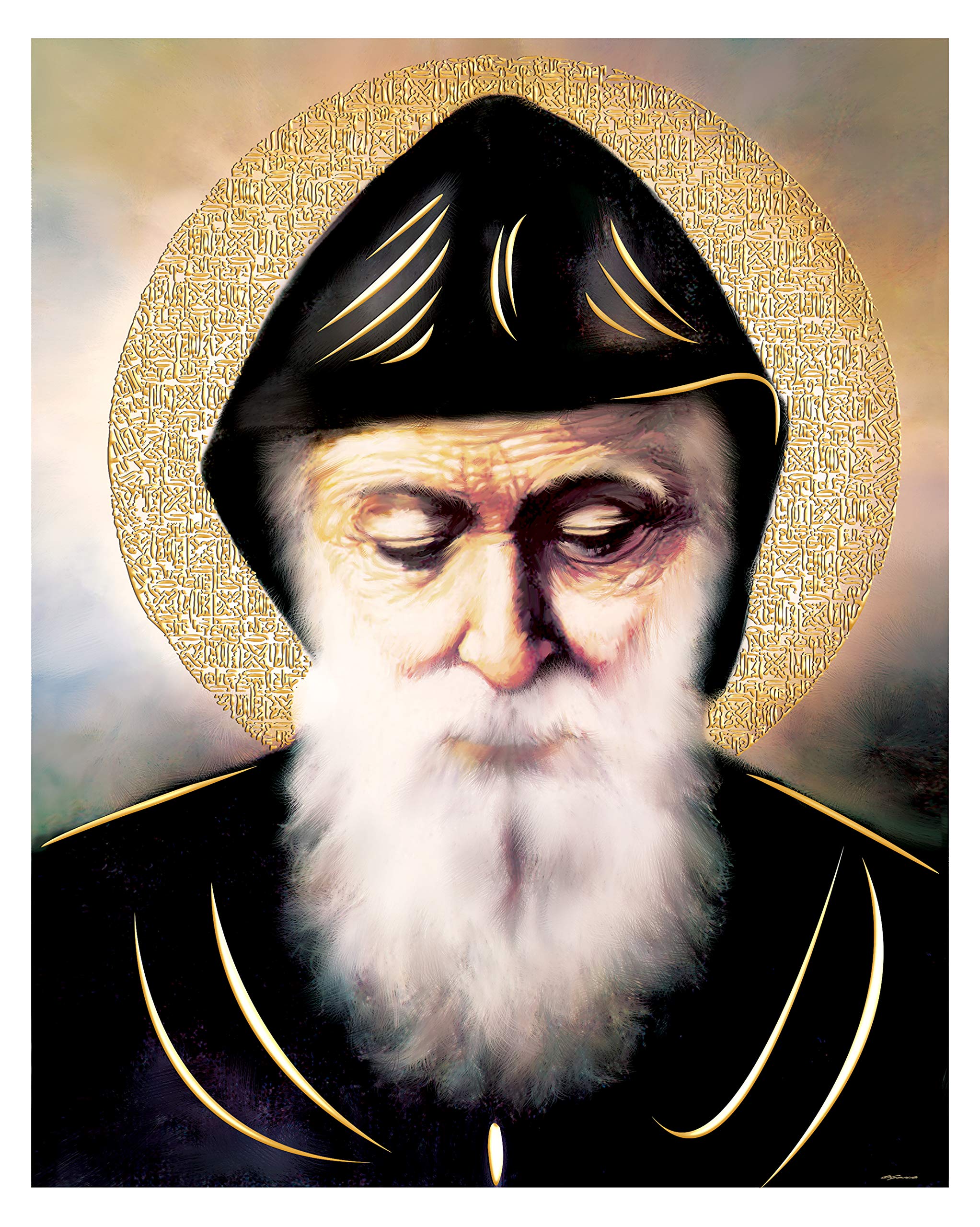 Artediseño piezas maestras Religious Wall Art Print Poster Modern Wall Decoration with Gold Finish for Living Room, Bedroom, 16 x 20 Inches