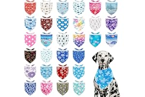 Pai Sence Winter Dog Bandanas Bulk for Large Dogs Breed Adjustable Seasonal Dog Bandanas for Extra Large Size 33 Inch XL Dog Bandanas 30 Pack Snowmen Grooming L