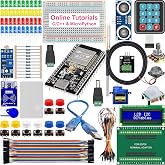 ESP32 Starter Kit | Sensors, Display, Modules, and Wires ESP32 Board, LCD, Servo, Ultrasonic, Buzzer, and More for Arduino IDE &amp; MicroPython