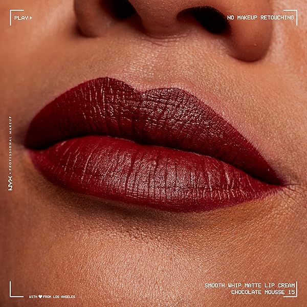 NYX PROFESSIONAL MAKEUP SMOOTH WHIP MATTE LIP CREAM, LONG LASTING, MOISTURIZING, VEGAN LIQUID LIPSTICK – CHOCOLATE MOUSSE (DEEP RED BROWN)