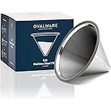 OVALWARE Paperless Stainless Steel Pour Over Coffee Filter – Reusable and Permanent Coffee Cone Dripper for Ovalware, Chemex,