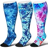 LEVSOX Plus Size Compression Socks for Women Men Wide Calf Extra Large 15-20 mmHg Knee High Sock for Nurses Pregnant Travel
