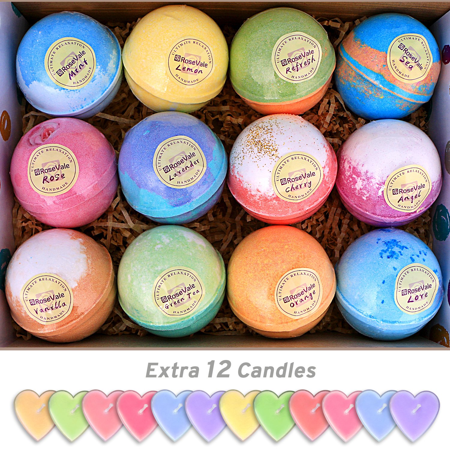 12 Bath Bombs Gift Set Super Large 5oz Each Best Gift Ideas for Women