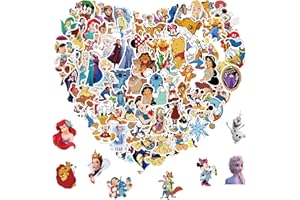 XXMML 100pcs Disney Cartoon Stickers Gifts for Kids Girl, Cute Princess Waterproof Vinyl Decal for Teen Laptop Water Bottle Bike Guitar Phone Skateboard Luggage (100 Disney Cartoon)