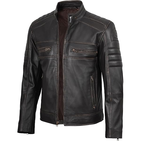 Men's N7 Street Fighter Motorcycle Black Biker Style Real Leather