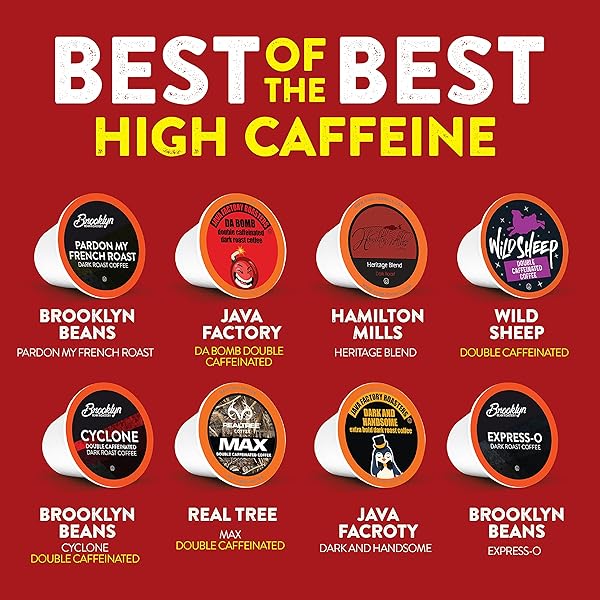 BEST OF THE BEST PODS, VARIETY PACK FOR KEURIG K CUP BREWERS, – STRONG AND REGULAR COFFEE LOVERS, GREAT GIFT – 5 CUPS OF EACH, HIGH CAFFEINE COFFEE, 40 COUNT