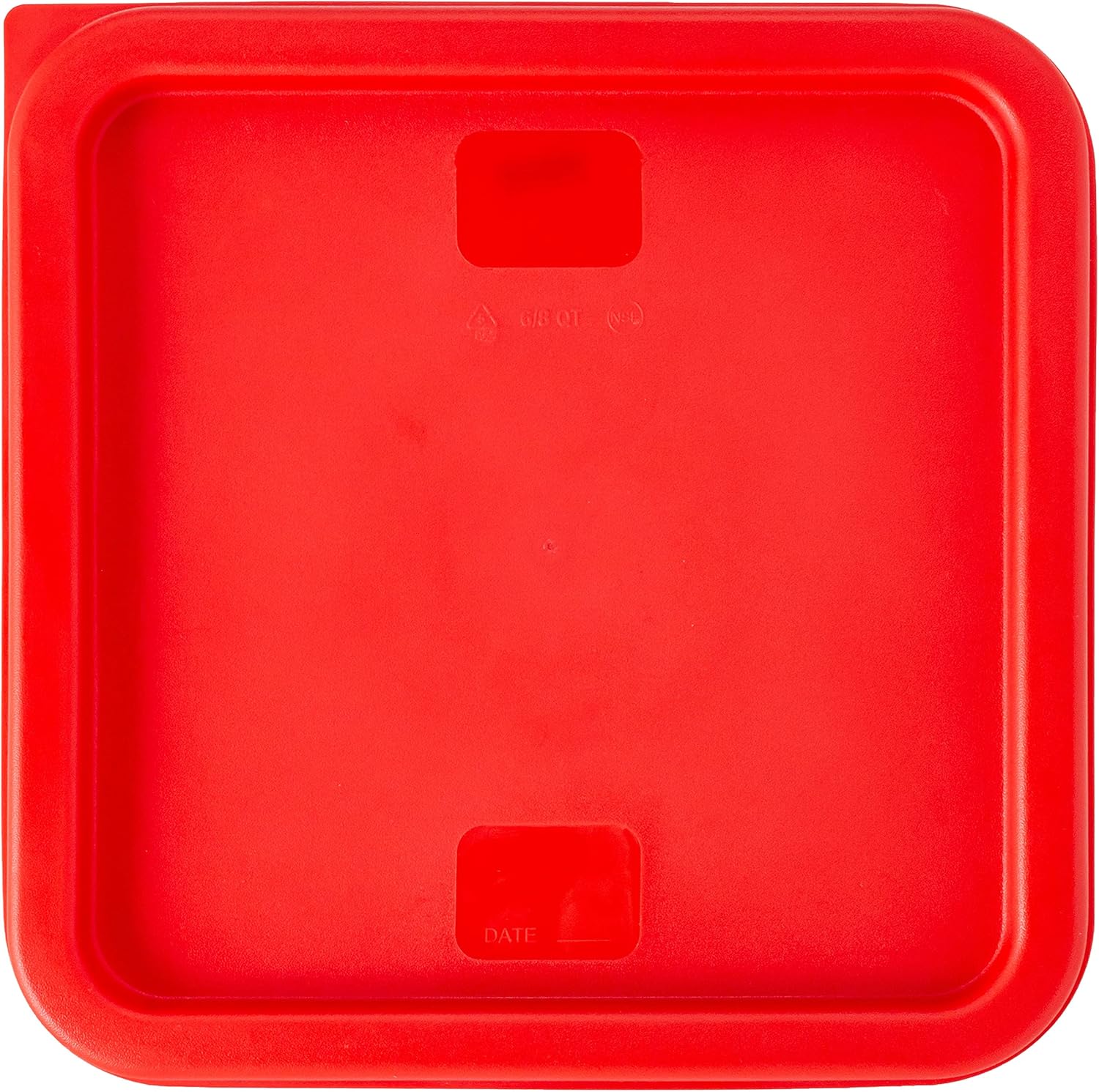 Met Lux Brine Bucket Lid, 1 Square Marinating Container Lid - Fits 6 And 8 Quart Containers, With Date Indicator, Red Plastic Dough Rising Bucket Lid, Built-In Tab, Containers Sold Separately