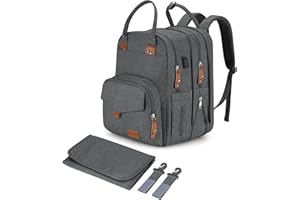 Qualyphant Extra Large Diaper Bag for 2 Kids, 35L Twin Diaper Bag w/Multi Compartments, 23 Pockets (4 Baby Bottle Pockets) - Big Diaper Bag For Twins w/Changing Pad, Easy Access & Clean Design