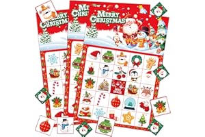 38pcs Christmas Party Bingo Games Set, Christmas Ugly Sweater Bingo Cards Holiday Winter Bingo Cards for Holiday Winter Party
