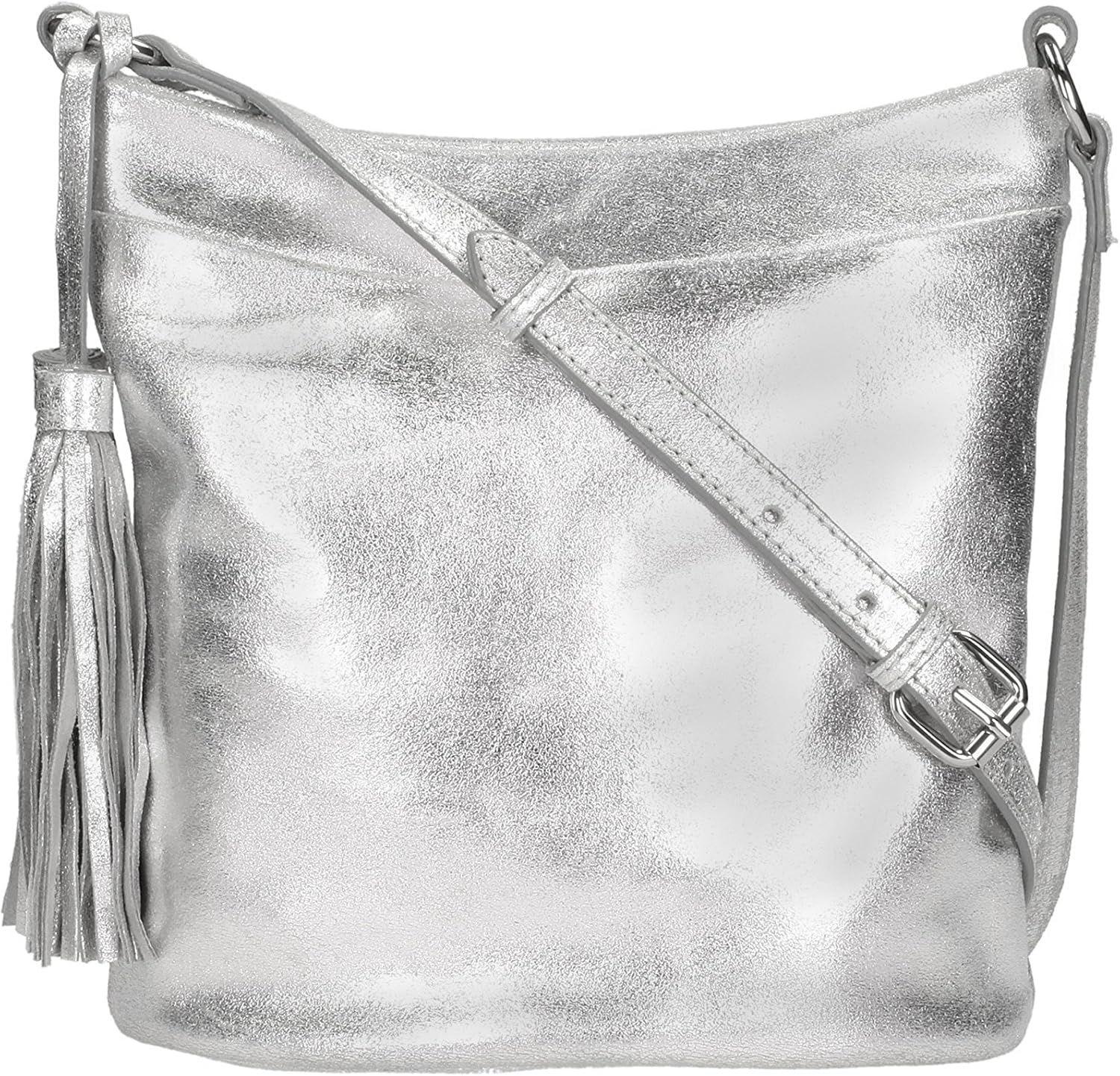 clarks silver leather bag