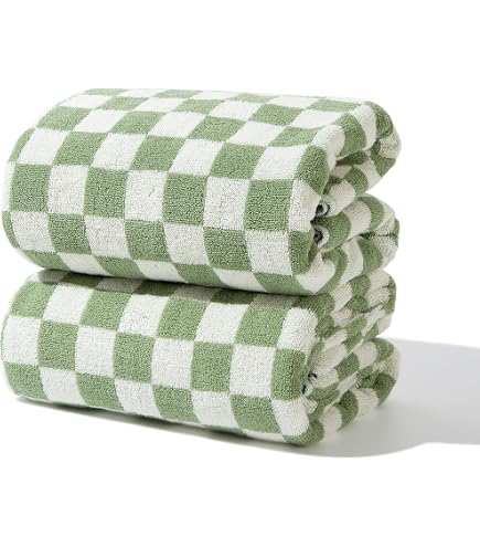 Lot De 4 Serviettes à Carreaux Noir Et Blanc - 37x74 Cm, Coton Absorbant, Pour Salle De Bain, Cuisine, Hôtel
