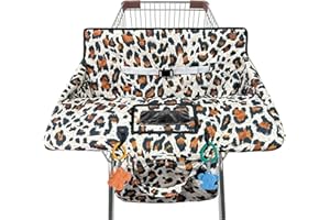 GXFCYMXBD Shopping Cart Cover for Baby,2-in-1 High Chair Cover Soft,Portable, and Machine Washable,Comfortable Cotton Seat Pad with Safety Harness and Portable Cloth Bag,Fits All Supermarkets and Restaurants