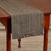 Park Designs Tweed Table Runner 13" x 36", Black Espresso | Hand-Loomed Yarn | Basket Weave Texture | Fringed Edges | Chic Farmhouse Table Decor Accent