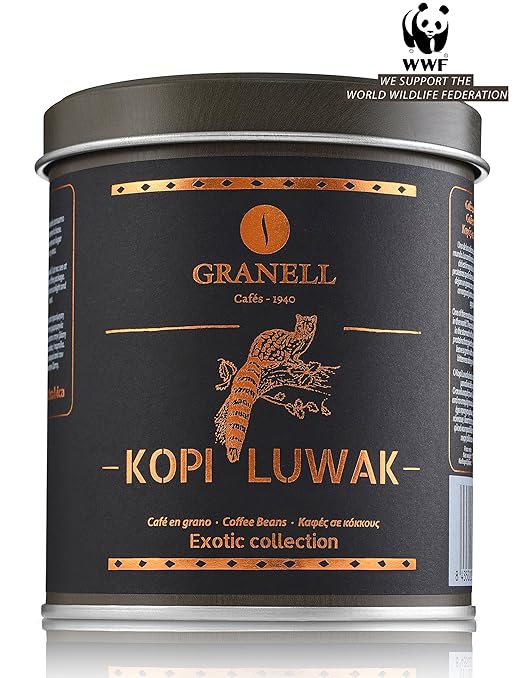 Cafés Granell Wild Kopi Luwak Coffee Whole Beans, 100grams