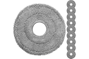 F FLAMMI Robot Vacuum and Mop Pads 10 Pack for Roborock QV 35A/Saros 10R/Q Revo/Qrevo S/Qrevo Pro/Qrevo Plus/Qrevo Master/Qrevo Slim/Qrevo Curv/Qrevo Edge Robot Vacuum Cleaner, High-Twist Braided Microfiber