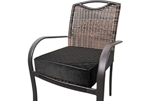 COMFORTANZA Booster Cushion for Adults - 18"x18"x5" Medium-Firm Seat Cushion for Home, Office, Wheelchair & Car - Washable Velvety Cover with Waterproof Layer &Non-Slip Base - Back Pain Relief - Black