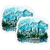 Denver Colorado Sticker 4 Inch 2-Pack - Waterproof Vinyl Decal for Laptop Water Bottle Car Tumbler - Durable Aesthetic Long-Lasting Stickers for Adults ID45039