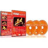 Fireplace Vivid DVD 2016 - 3 DVD Set With Extra Long Fires with Warm Colors and Sound of Burning Wood