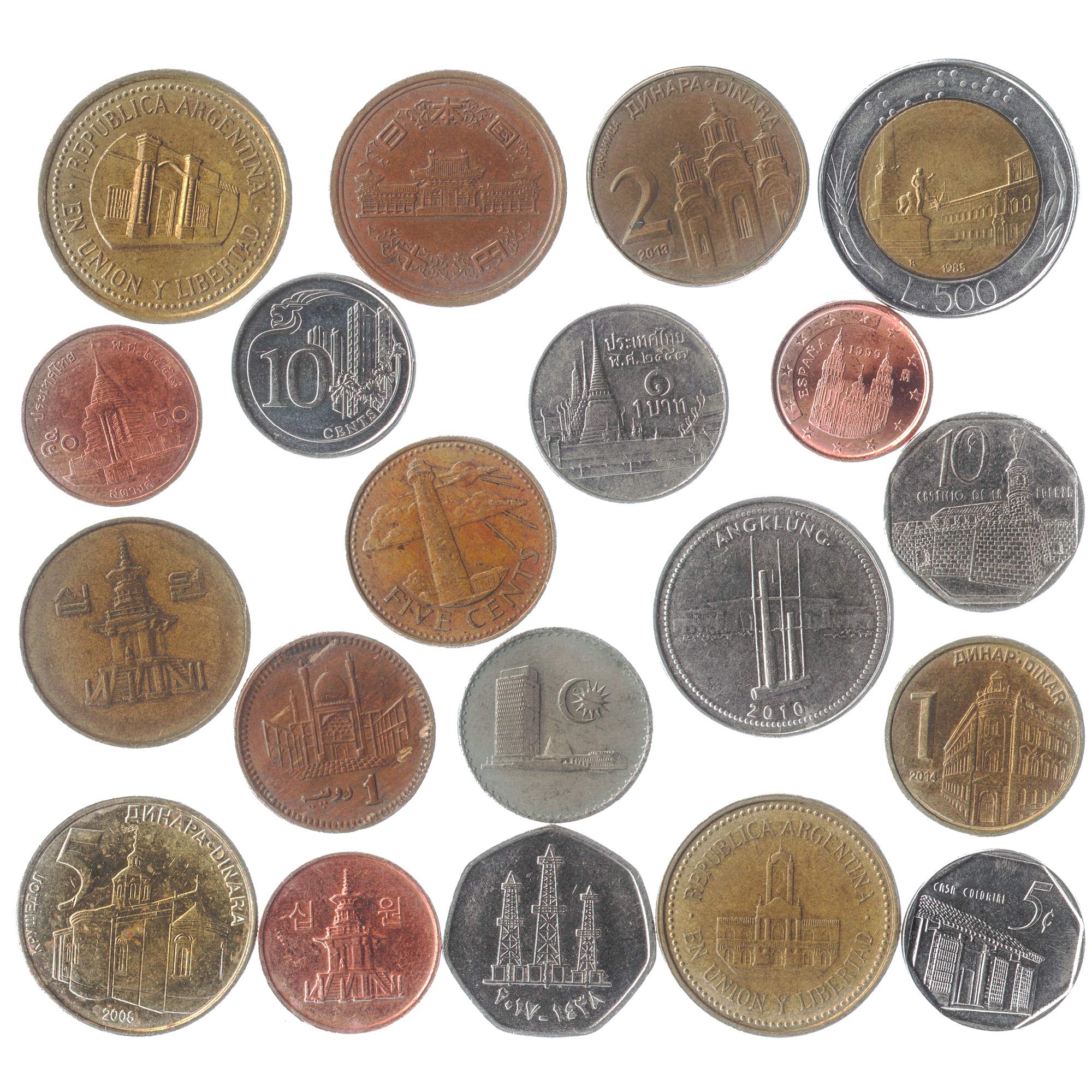 20 Coins With These Buildings: Temples, Churches, Cathedrals, Castles, Citadels, Royal Residences, Palaces, Mansions, Banks, Basilicas