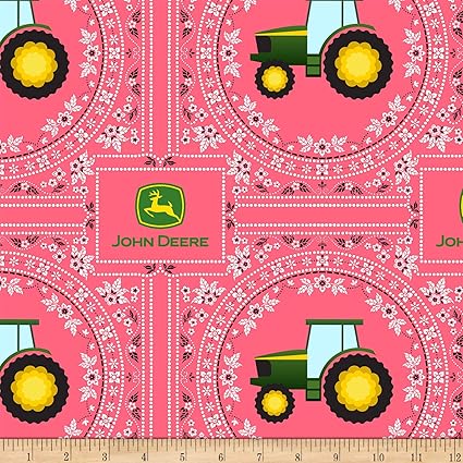 Amazon Com Springs Textiles John Deere Floral Bandana Pink Quilt Fabric 0681368