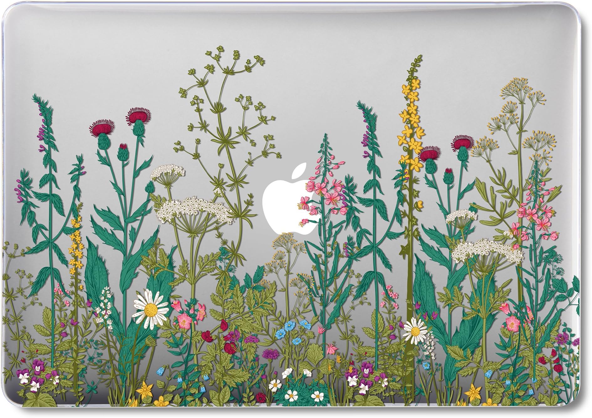 GMYLE MacBook Air 13 Inch Case Older Version Compatible A1369/A1466 2008-2017 Release NO Touch ID, Hard Plastic See Through Clear Glossy Scratch Guard Cover for Apple Mac Air 13" - Garden Flower