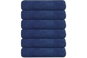 Monark Linen Bath Towel Set, Cotton Terry Towels for Bathroom, Quick Dry, Lightweight, Highly Absorbent, Soft Feel, 24 x 48 Pack of 6 for Shower, Pool, Spa, Gym, Hand Towel for Daily Use