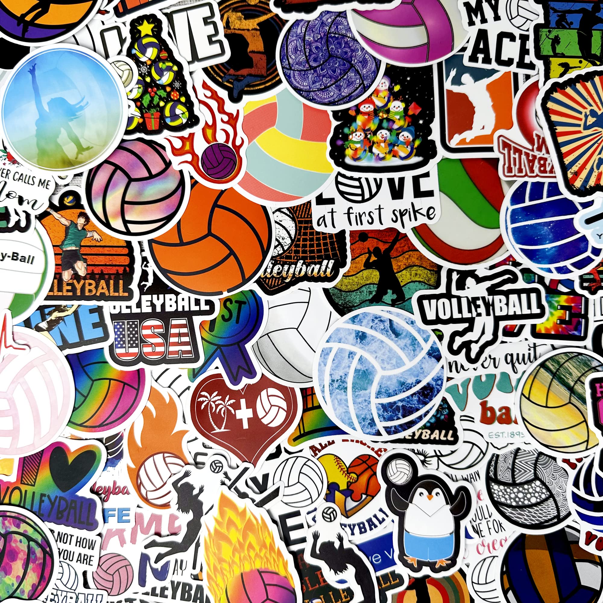 AOWDIAO 200 Pcs Volleyball Vinyl Stickers for Water Bottle Volleyball Gifts & Stuff for Teen Girls