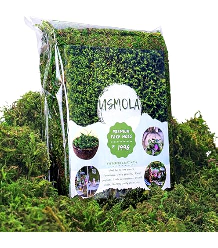 Fausse Mousse Artificielle En Plastique - 50 G - Aspect Réaliste - Plantes D'lichen Vert Nuturel Pour Pots De Fleurs, Travaux Manuels, Décoration De Jardin, Terrasse, Vert Foncé, Mousse Artificielle