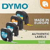 Dymo LetraTag Plastic Labels 12 mm x 4 m Black on Yellow Multipurpose view 3