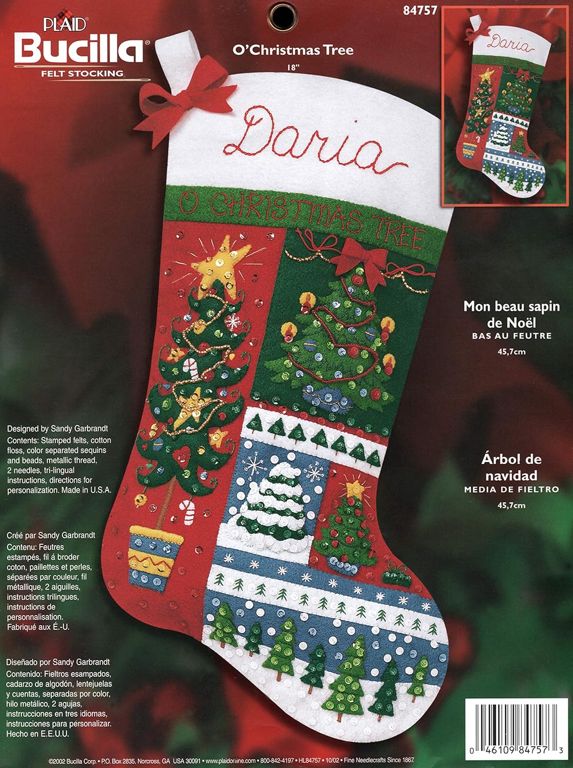 Download Amazon Com Bucilla Felt 18 Christmas Stocking Craft Kit O Christmas Tree PSD Mockup Templates