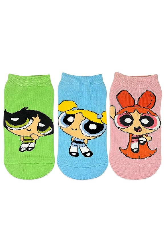 Powerpuff Girls Girl's Cotton Ankle Socks (Pack of 3) (CNPPGKDSLC02