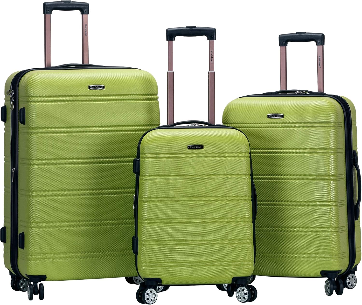Rockland Melbourne Hardside Expandable Spinner Wheel Luggage, Lime, 3-Piece Set (20/24/28)