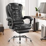 Blisswood Executive Office Chair with Footrest Ergonomic 360° Swivel Black view 2