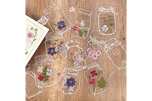 WNSIRVY 40Pcs DIY Bookmarks Kit, Transparent Dried Flower Bookmarks, Filling Bookmarks with Flowers, 20 Styles Handmade DIY Bookmarks Comes with 48Pcs Tab to Make Easier (Style 2)