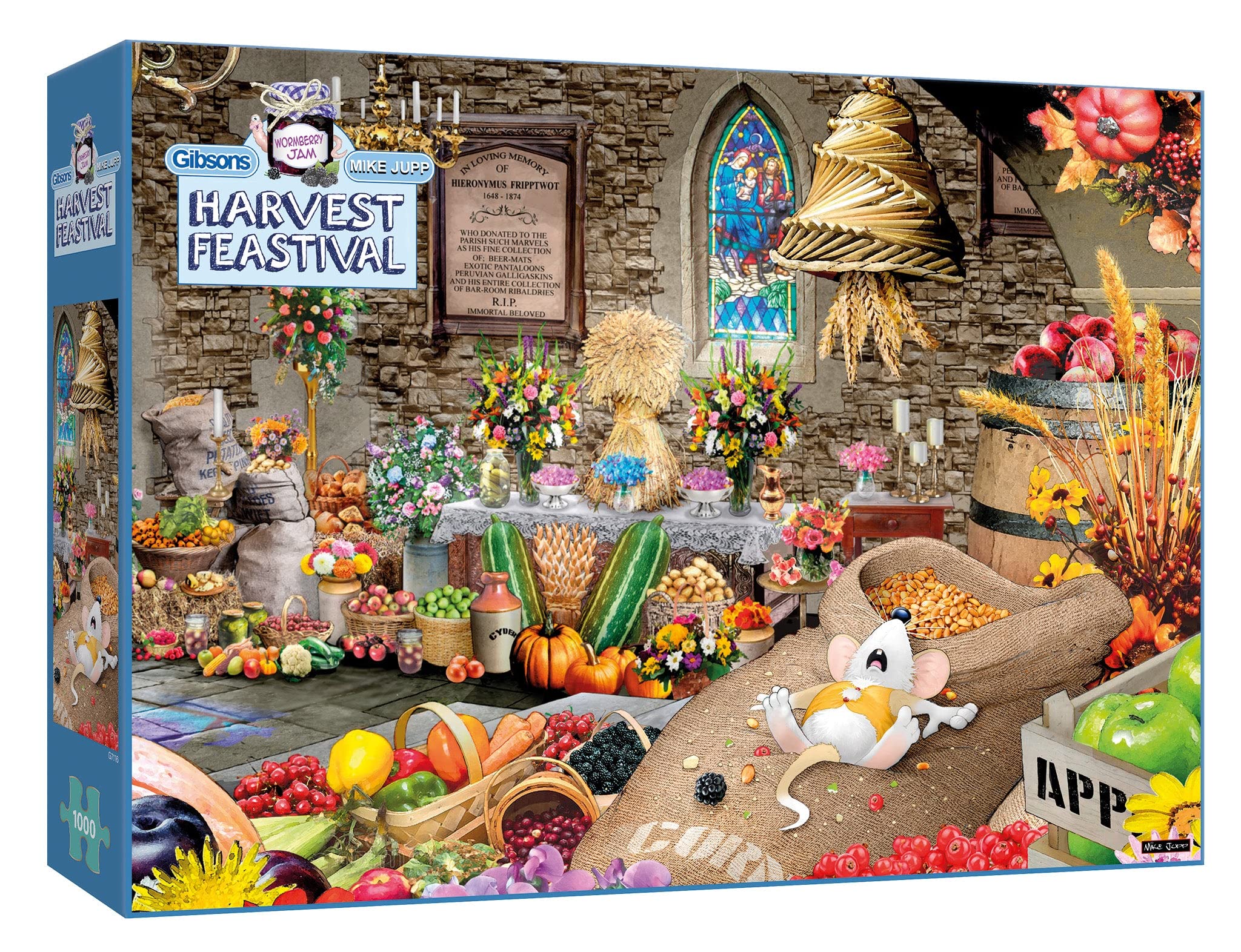 Harvest Feastival 1000 Piece Jigsaw Puzzle | Mike Jupp | Sustainable Puzzle for Adults | (Wormberry Jam) | Premium 100% Recycled Board | Great Gift for Adults | Gibsons Games