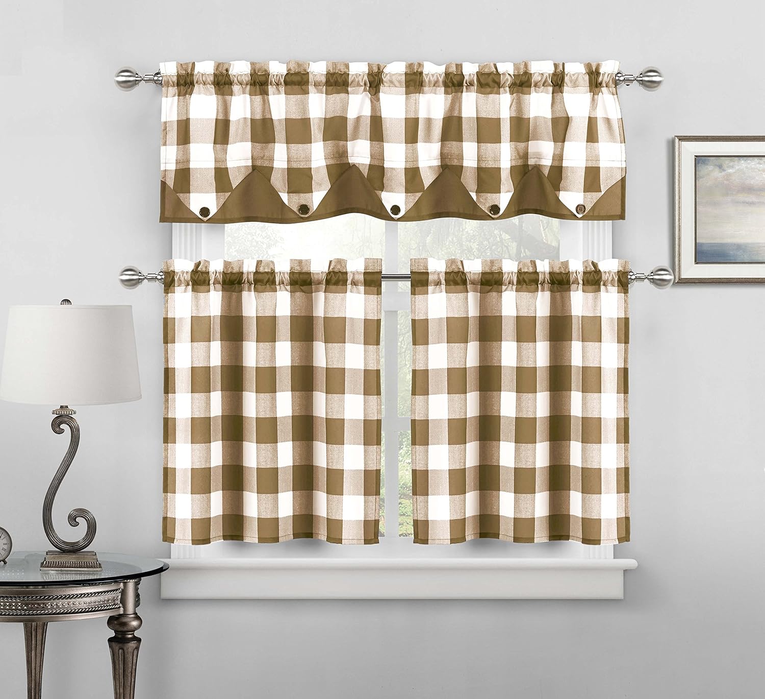 Best rustic 3 piece kitchen curtains