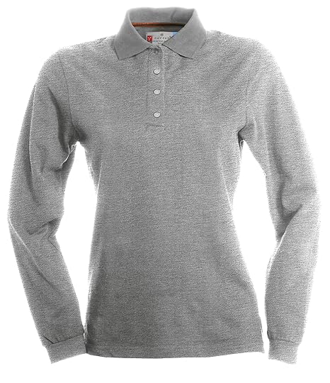 Damen Langarm Polohemd Baumwoll Piquet Polo-Shirt Longsleeve Modell Florence