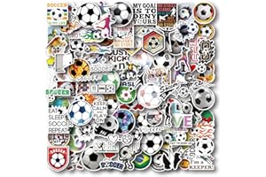 AOWDIAO 100 Pieces Soccer Stickers, Vinyl Soccer Water Bottle Stickers Pack, Soccer Gifts for Soccer Lovers, Soccer Party Favors, Soccer Decorations