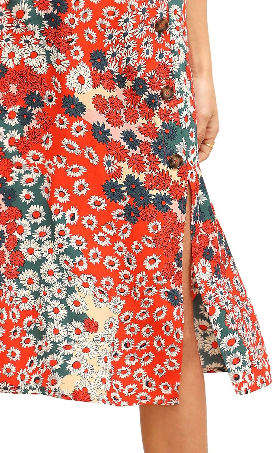 Floerns Women's Boho Floral High Waist Split A Line Midi Skirt at  Women’s Clothing store
